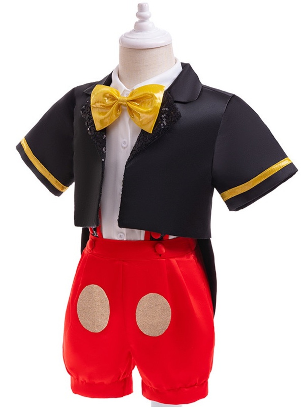 Mickey Mouse Costume with Gold Bow